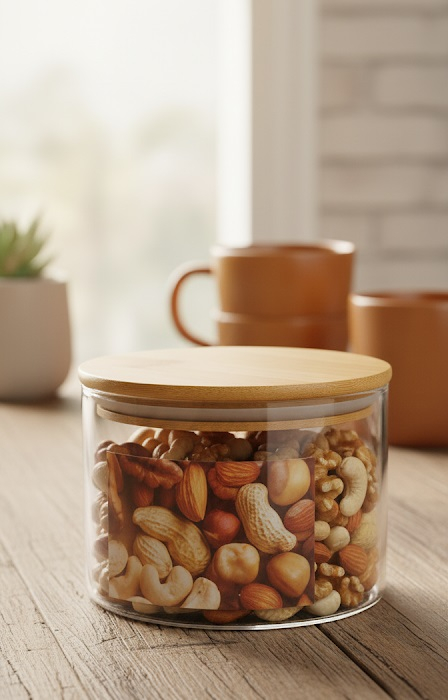 WOODEN LID JAR ROUND 500ML  21161 | GPG10-500