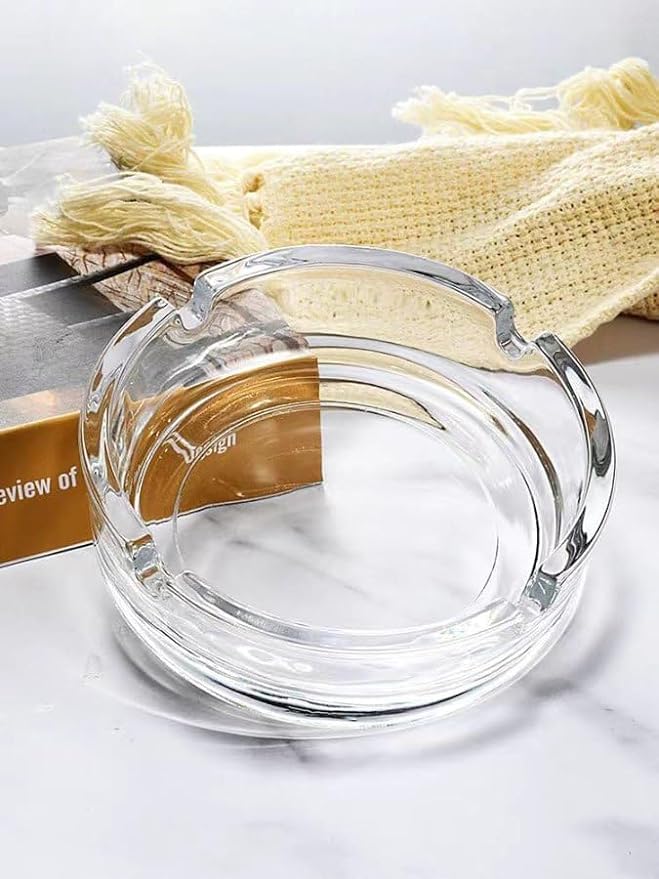 GLASS ROUND ASH TRAY 101MM.  21513 | YG1097