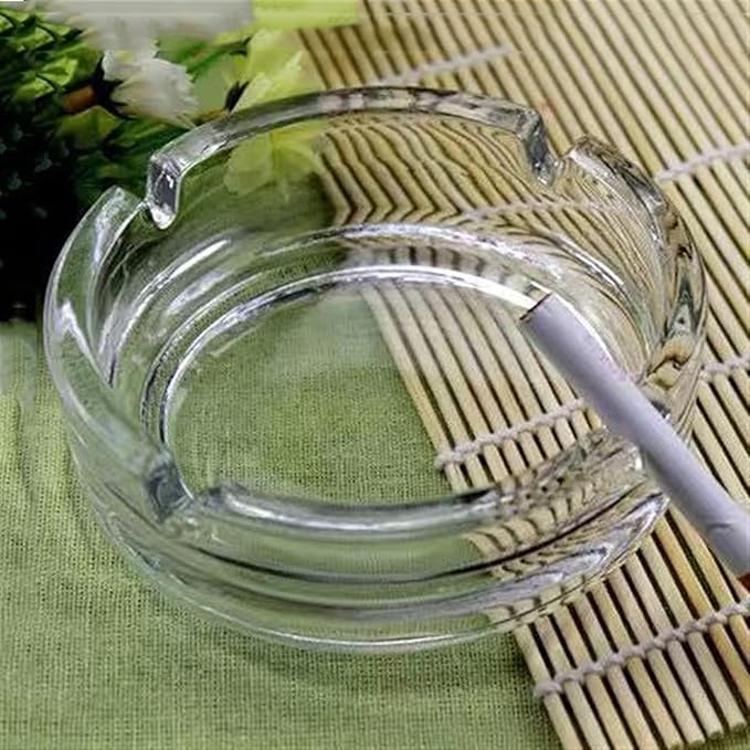 GLASS ROUND ASH TRAY 101MM.  21513 | YG1097