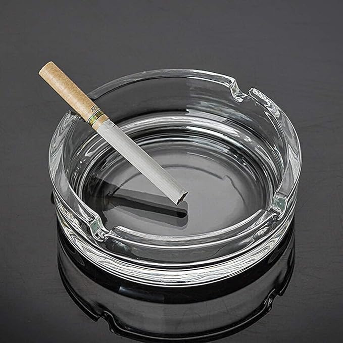 GLASS ROUND ASH TRAY 101MM.  21513 | YG1097