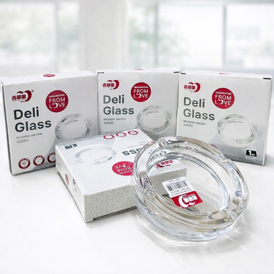 GLASS ROUND ASH TRAY 101MM.  21513 | YG1097