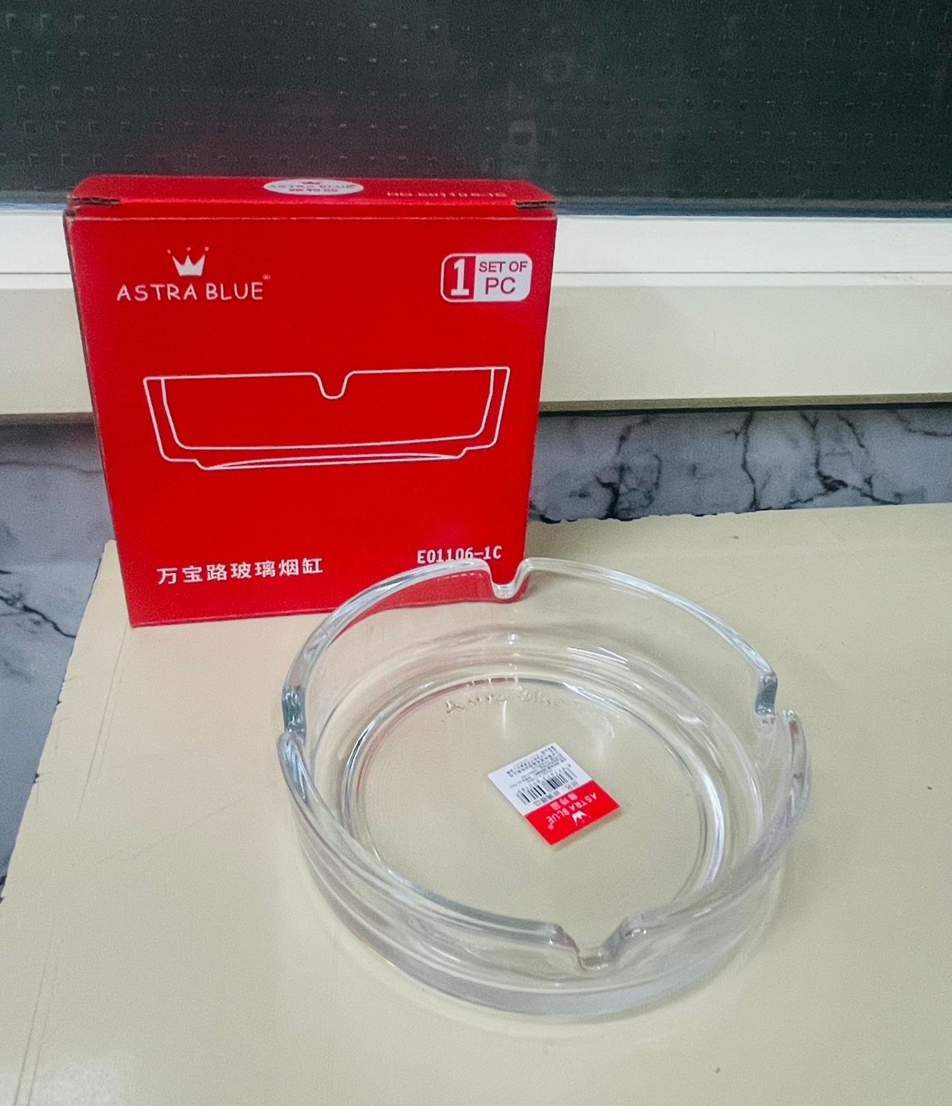 GLASS ROUND ASH TRAY 101MM.  21513 | YG1097