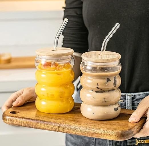SIPPER TUMBLER WOODEN LID 500ML 2 PCS SET  23161 | WD67A-L1