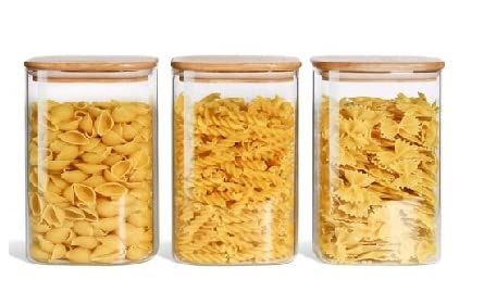 WOODEN LID JAR SQUARE 230ML 3PCS SET 21780 |GPG16-230/L3