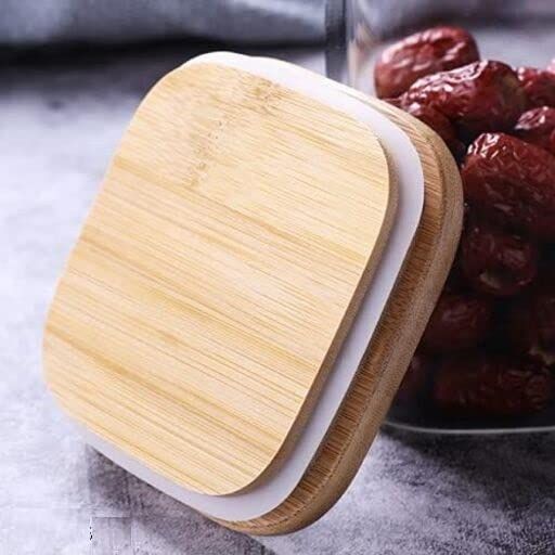 WOODEN LID JAR SQUARE 230ML 3PCS SET 21780 |GPG16-230/L3