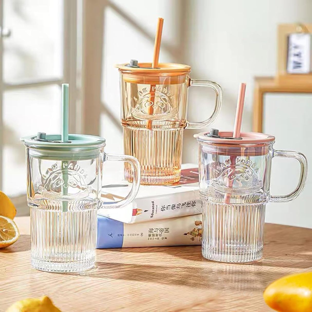 SIPPER MUG PANDA STRAW CUP SINGLE 22364 | XMB-L1