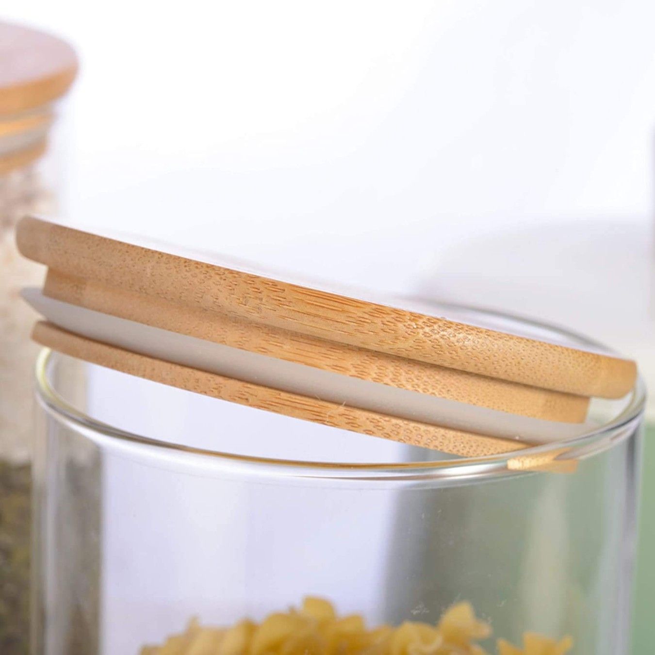 WOODEN LID JAR ROUND 1200ML  22327 | GPG10-1200-BB