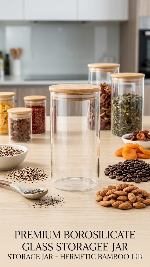 WOODEN LID JAR ROUND 1200ML  22327 | GPG10-1200-BB