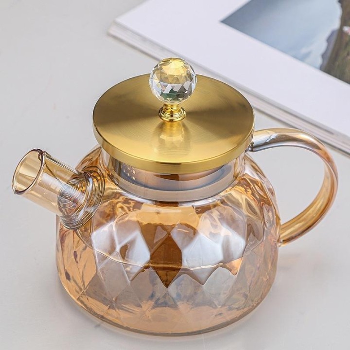 Kettle Crystal Print Lid Gold