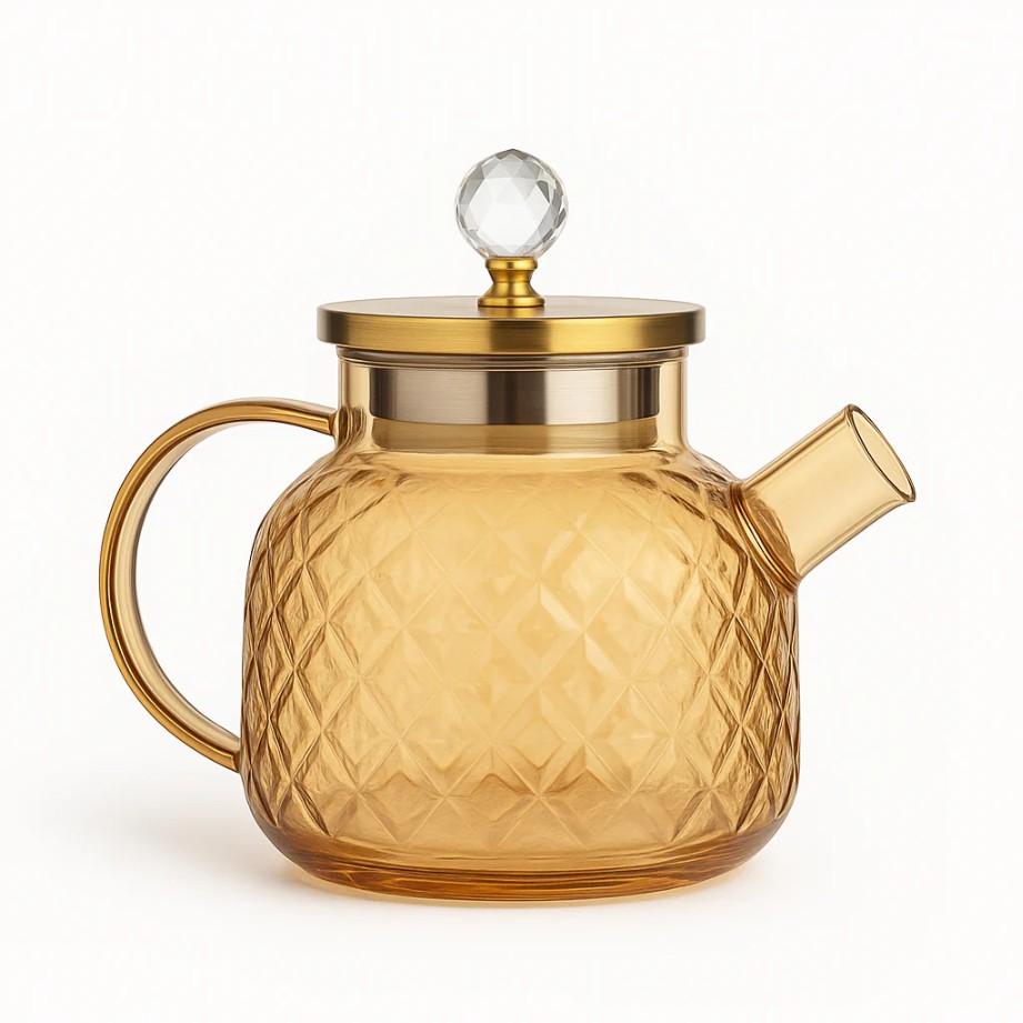 Kettle Crystal Print Lid Gold