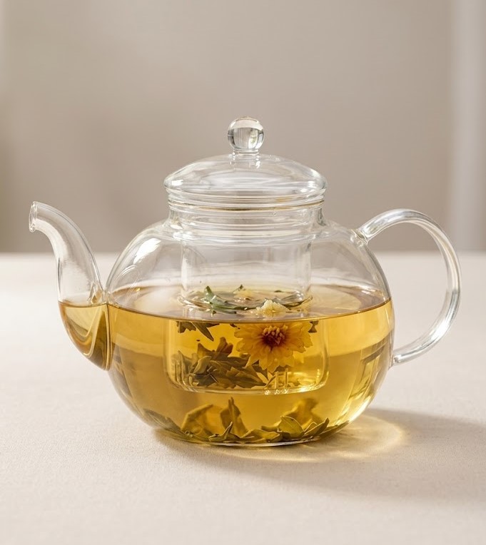 Green Tea Kettle Glass Strainer 800ml