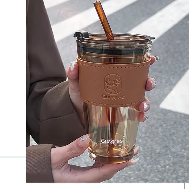 LEATHER MUG 400ML BROWN HEAVY LID BIG  22869