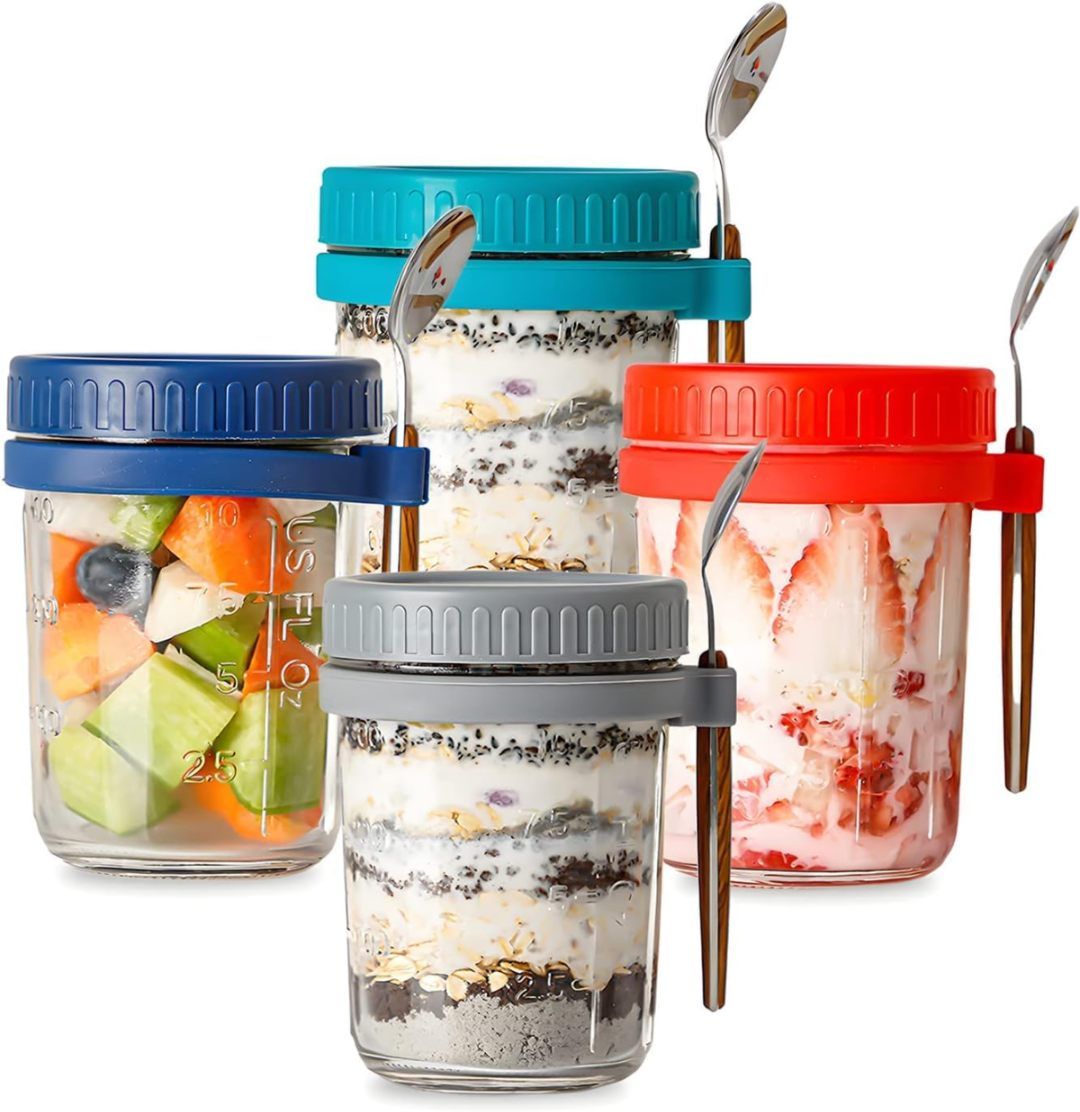 GLASSS JAR WITH SPOON 440ML 22360 |H6-0305