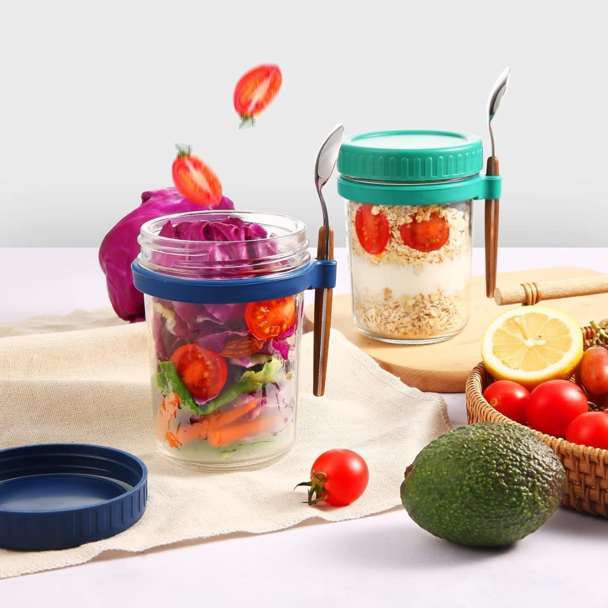GLASSS JAR WITH SPOON 440ML 22360 |H6-0305