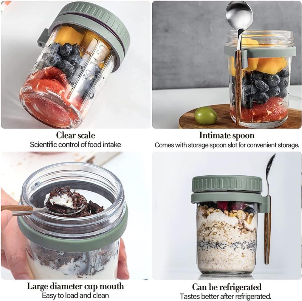 GLASSS JAR WITH SPOON 440ML 22360 |H6-0305