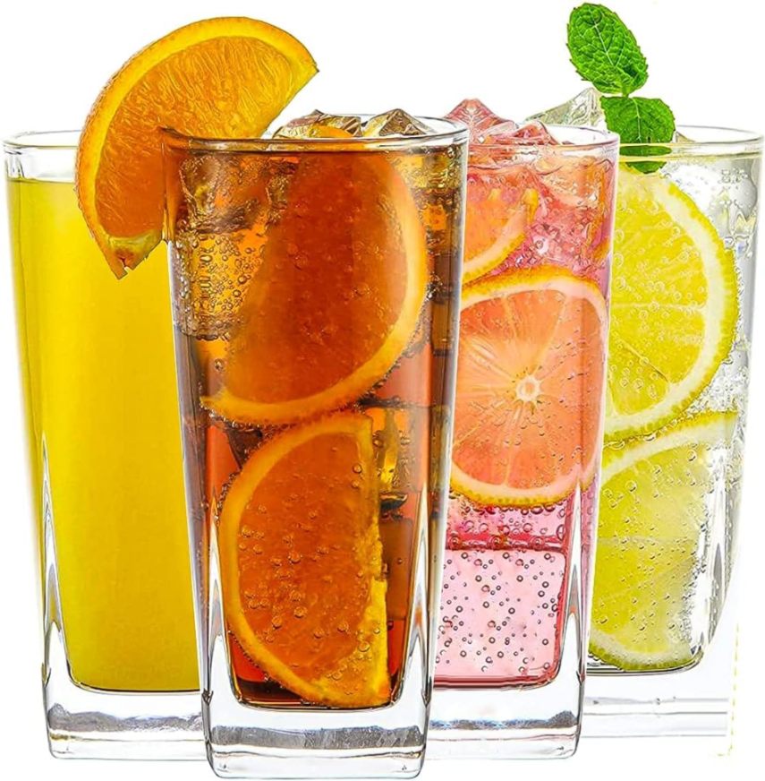 SQUARE JUICE GLASS 260ML 6PCS SET  22893|310C