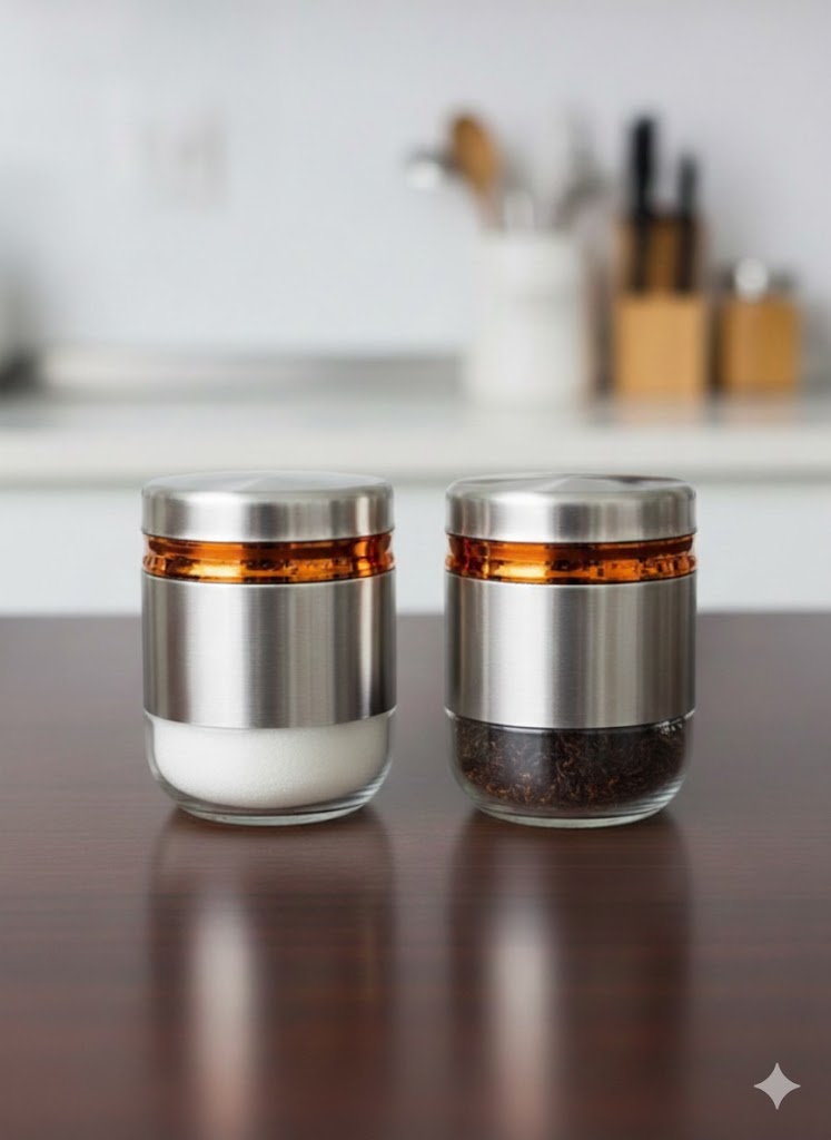 GLASS CANISTER JAR 350ML 2 PCS SET 23054 I H4228-4-2-