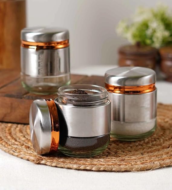 GLASS CANISTER JAR 350ML 2 PCS SET 23054 I H4228-4-2-