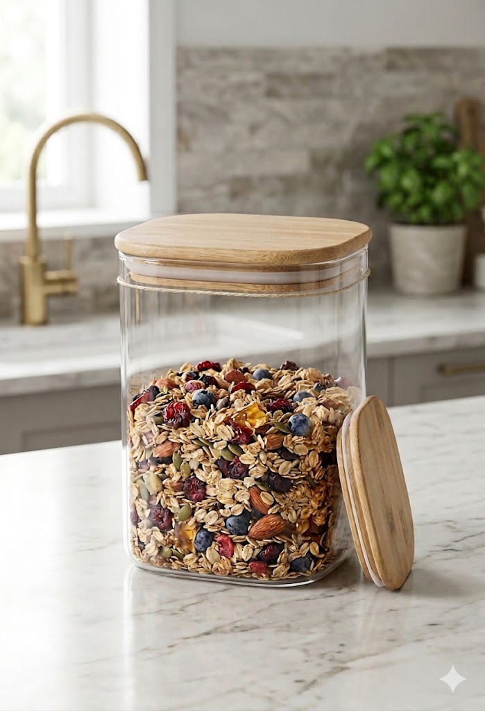 WOODEN LID JAR SQUARE 950ML 36 CTN 20274 | GPG16-950-BB