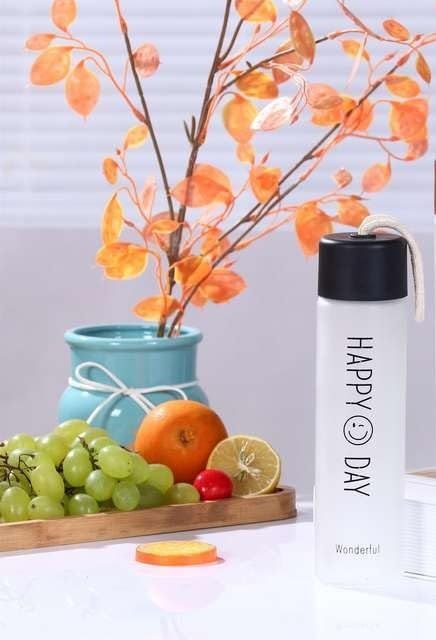 GLASS WATER BOTTLE LUCKY DAY CLEAR 22249 | H6-2503