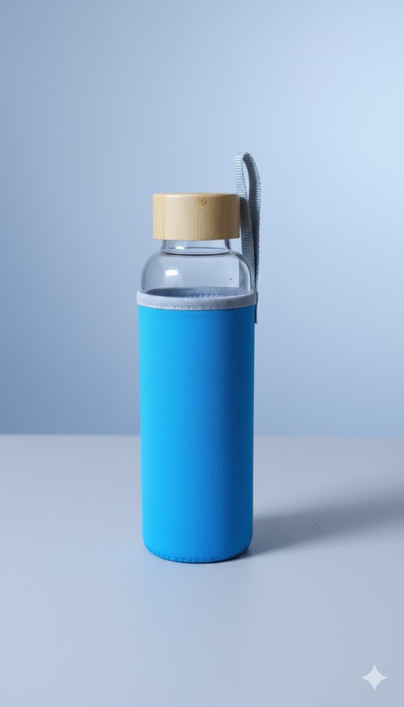 GLASS BOTTLE 500ML WITH COVER  23019 I MSB-106