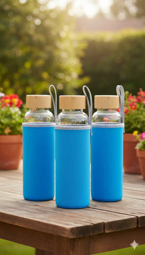 GLASS BOTTLE 500ML WITH COVER  23019 I MSB-106