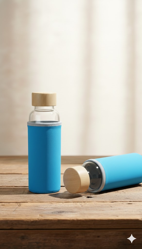 GLASS BOTTLE 500ML WITH COVER  23019 I MSB-106