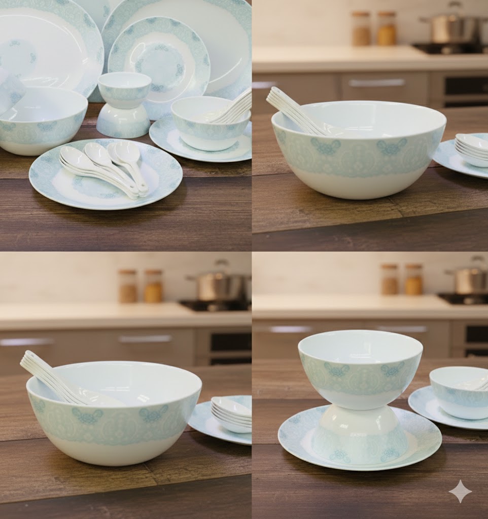 OPAL URMI SHAPE 33PCS DINNER SET  22942 I WH-33-301