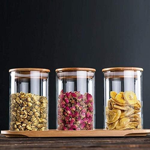 WOODEN LID JAR ROUND 270ML 3PCS SET  22922 IKPG10-270-L3