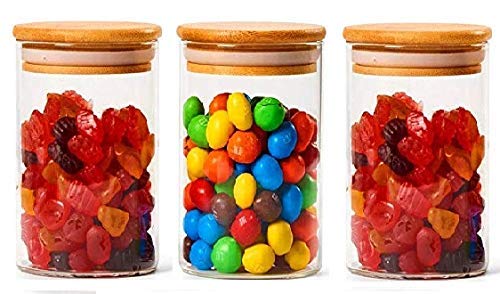WOODEN LID JAR ROUND 270ML 3PCS SET  22922 IKPG10-270-L3
