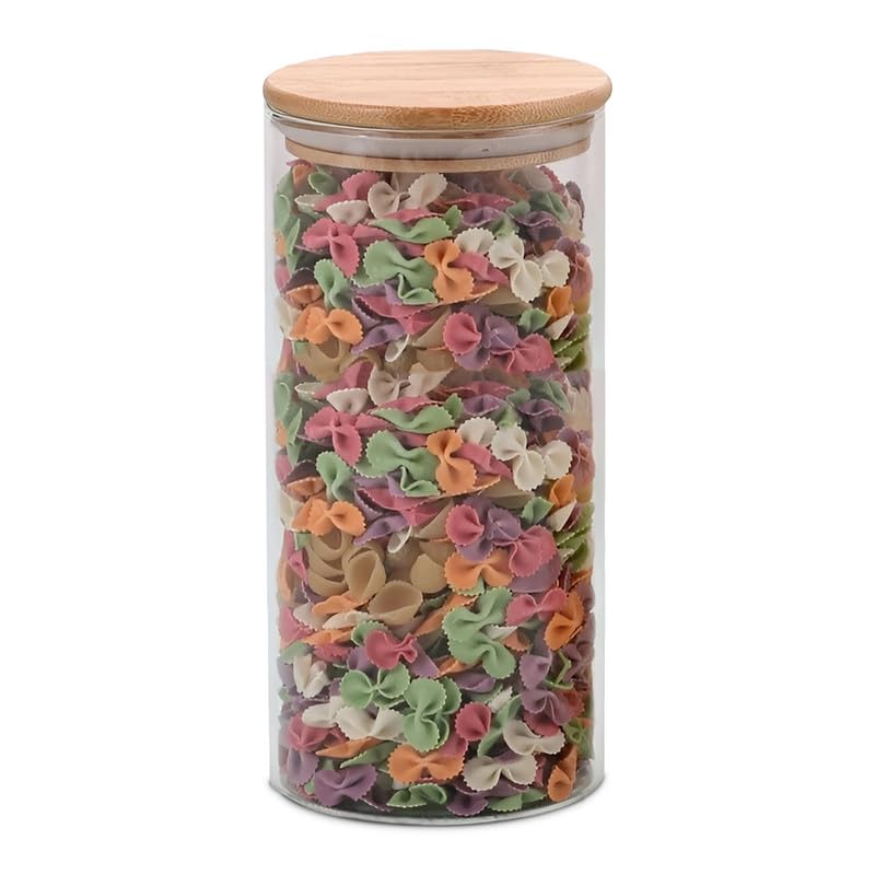 WOODEN LID JAR LONG 1000ML WITHE BOX PACK 22978 I 25JK1-88