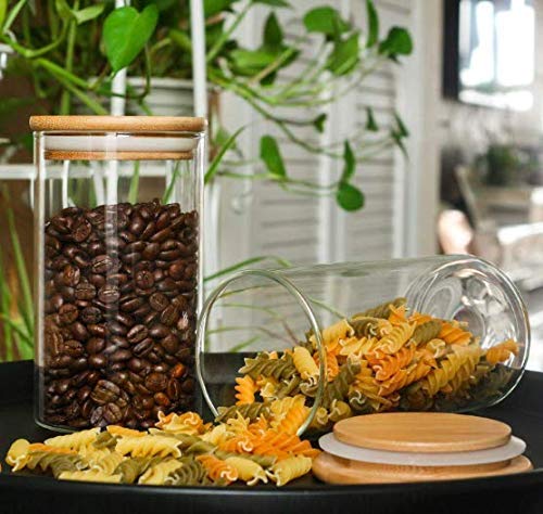 WOODEN LID JAR LONG 1000ML WITHE BOX PACK 22978 I 25JK1-88