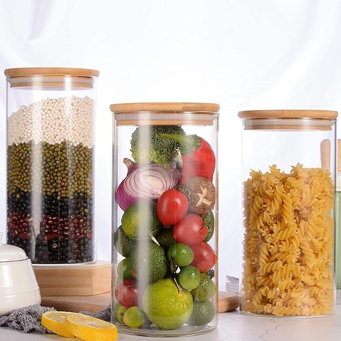 WOODEN LID JAR LONG 1400ML WITHE BOX PACK  22977 I 25JK1-87