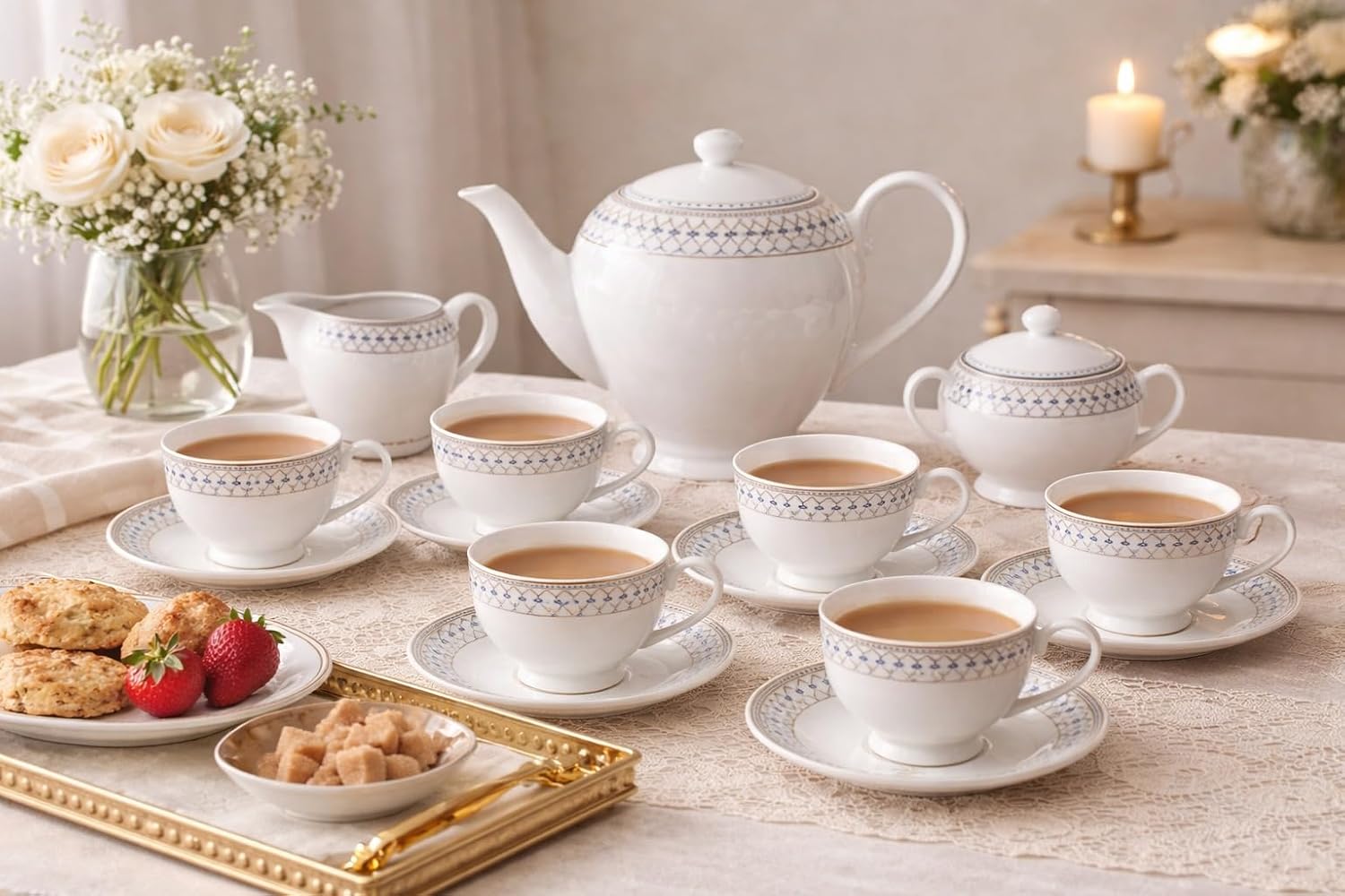 CERAMIC TEA SET 17PCS SET  22988 I CTS-17-H