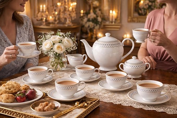 CERAMIC TEA SET 17PCS SET  22988 I CTS-17-H