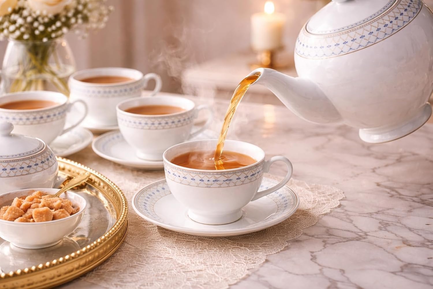 CERAMIC TEA SET 17PCS SET  22988 I CTS-17-H