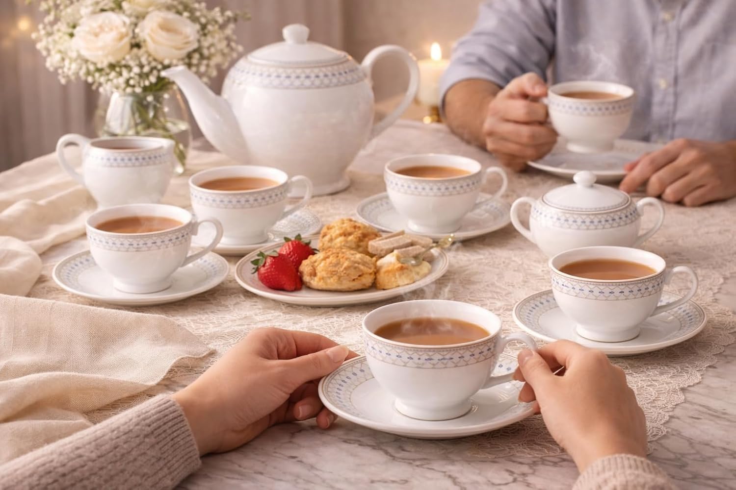 CERAMIC TEA SET 17PCS SET  22988 I CTS-17-H