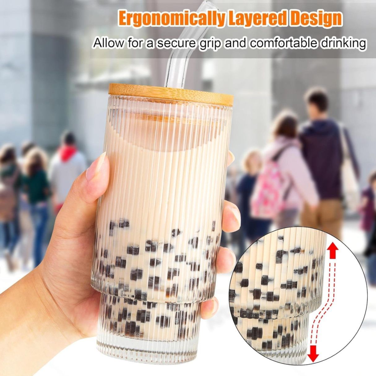 SIPPER GLASS LINING WOODEN LID 22227 |H6-0003