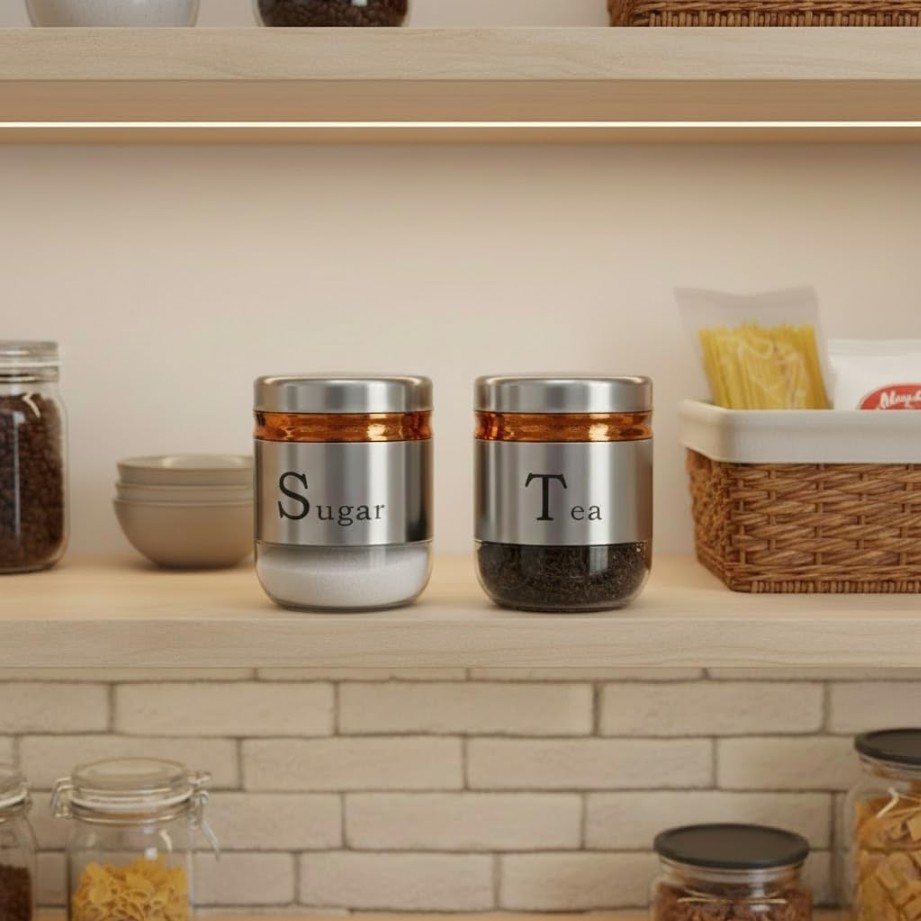 TEA SUGER SS JAR 350ML 2 PCS SET  22891 | H4228-4-2-SS