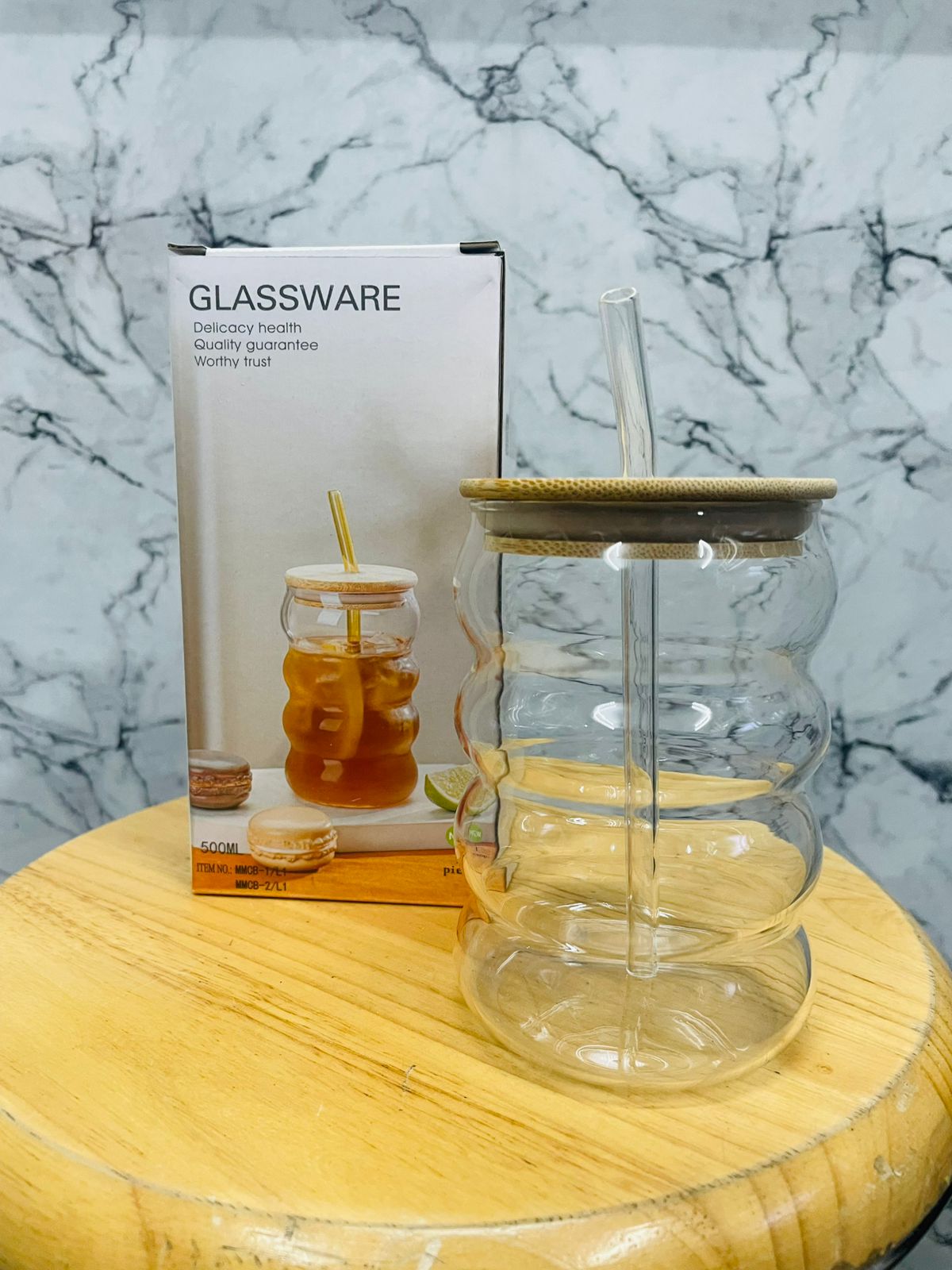SIPPER TUMBLER WOODEN LID 500ML ECHOU BOX PACK 22235 | EPB67-1-L1-BB