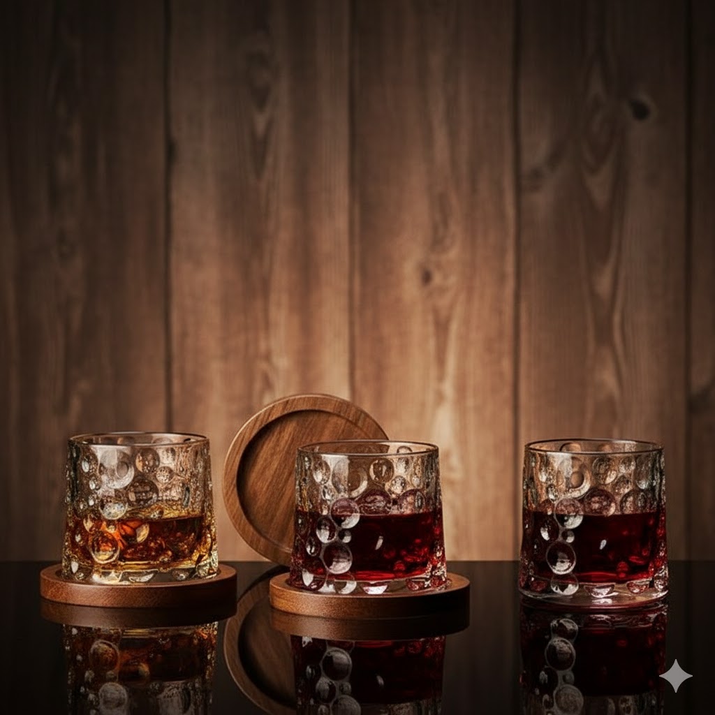DANCING C WHISKY GLASS 190ML 6PCS SET 22507 |TKB512C-BOT