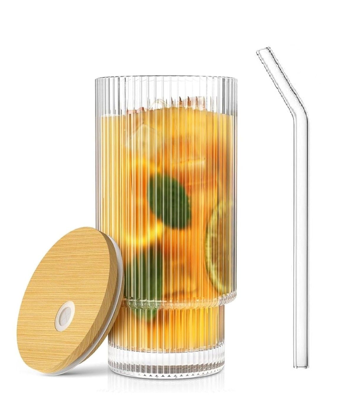 SIPPER GLASS LINING WOODEN LID H6-0003