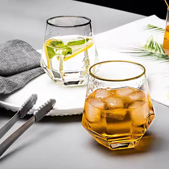 HEXA TUMBLER GOLD RIM 310ML 6PCS 20732 | ES5163-2R