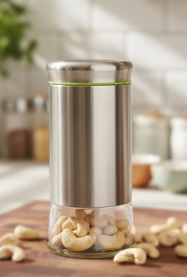 GLASS JAR WITH STEEL COVER  850ML BOX PACK  22847|H4082-1