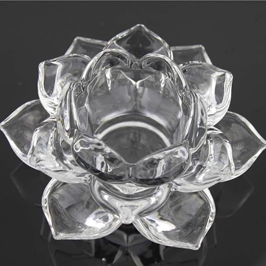 Glass Lotus Candle Holder 4.5cm 6 Pcs Set