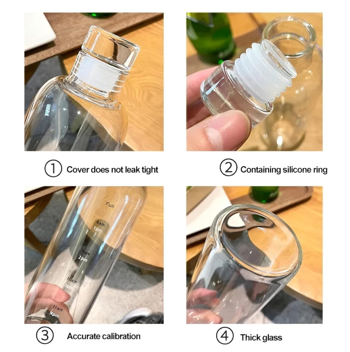 BOROSILICATE GLASS WATER BOTTLE 500ML  22873 | GOOD MOMENT-500