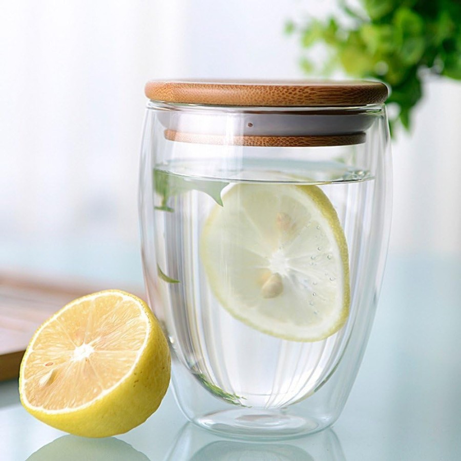 DW GLASS WOOD LID 350ML  22665