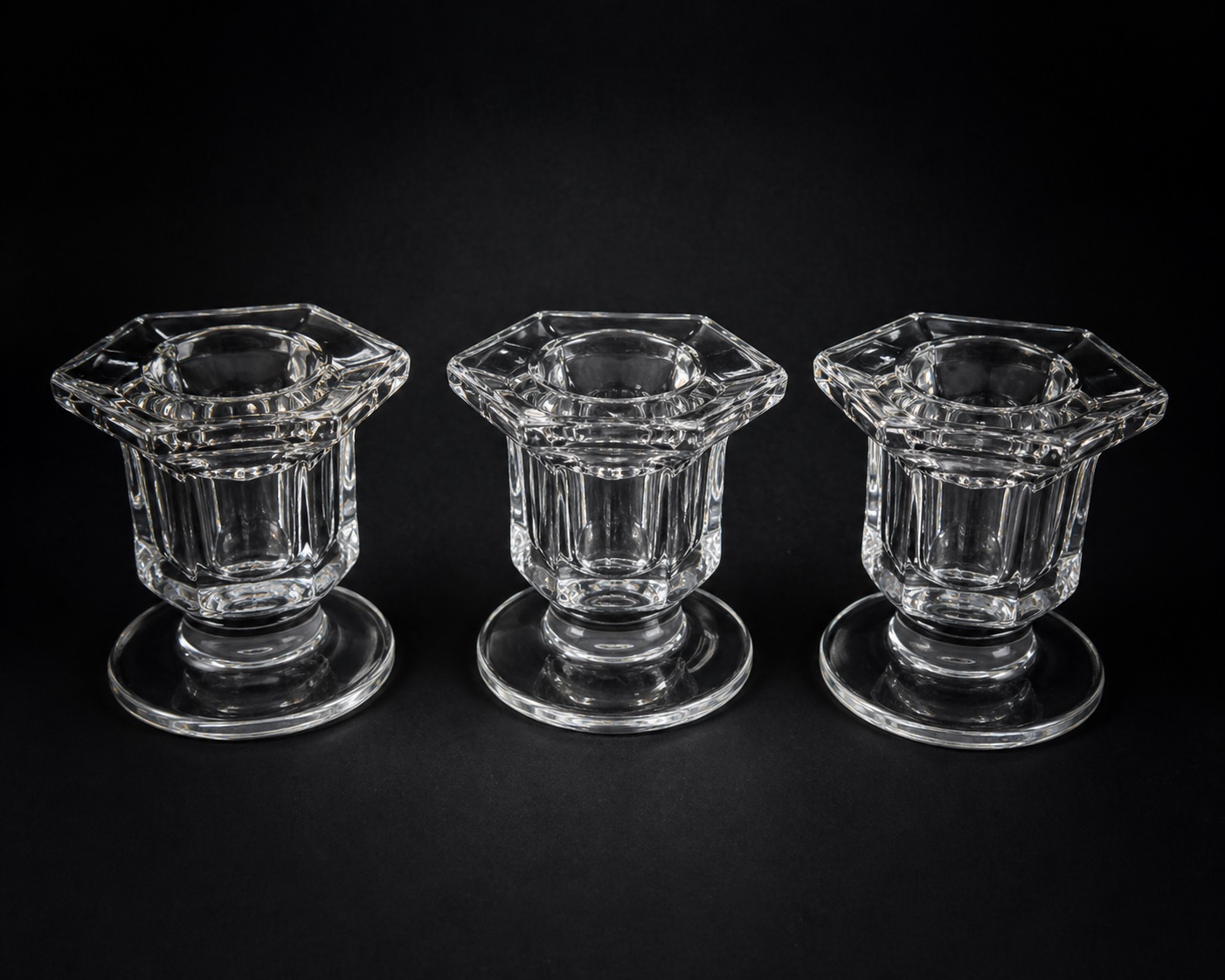 Glass Candle Holder 6cm 6 Pcs Set