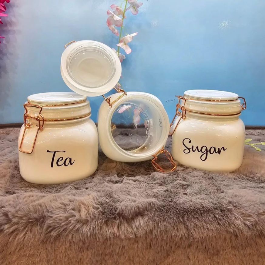 SWING CAP WHITE COLOUR SQUARE 850ML 3PCS SET 22831 | H4073G4CD-W
