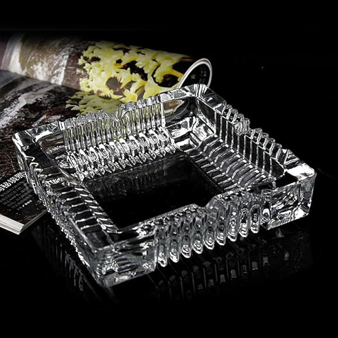 Glass Square Ash Tray Small
